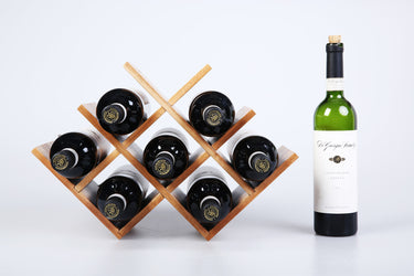 8 Bottle Acacia Wood Wine Rack